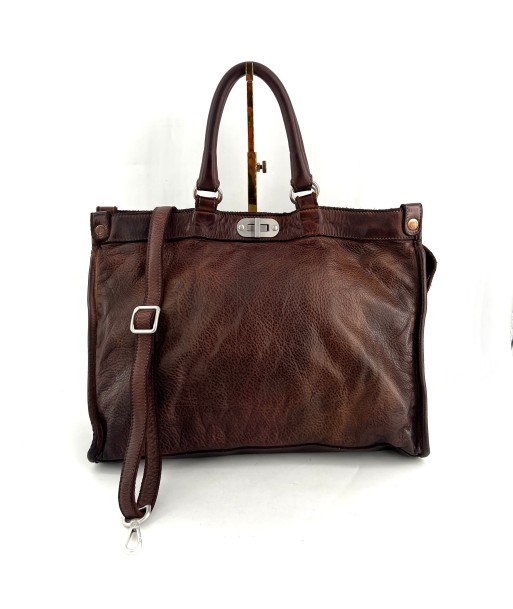 Sac GLAMOUR en Cuir Rusty Brown Par le système avancé 