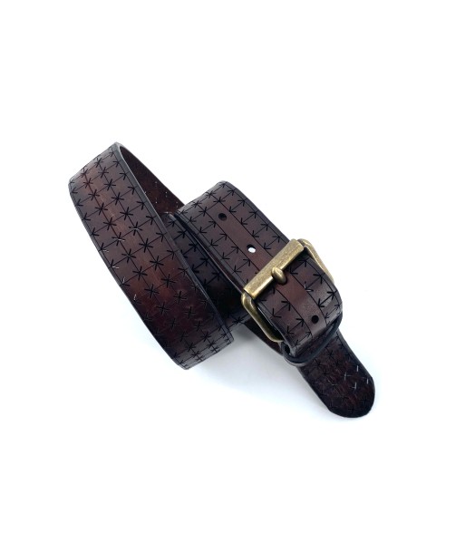 Ceinture Cuir Perforé Marron livraison gratuite