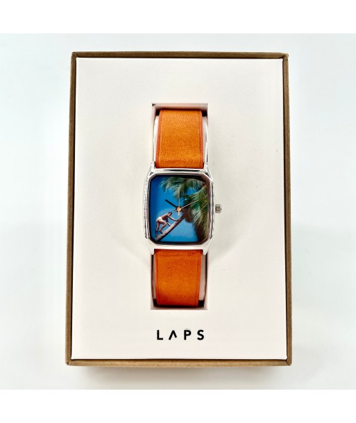 Montre COCONUT Bracelet Cuir Orange la chaussure