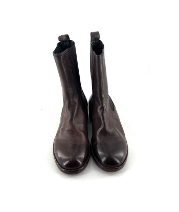 Chelsea Boots en Cuir Marron Foncé Pour