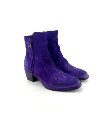 Boots Tiag Talon Trotteur en Cuir en Croûte Violet JUSQU'A -70%! 