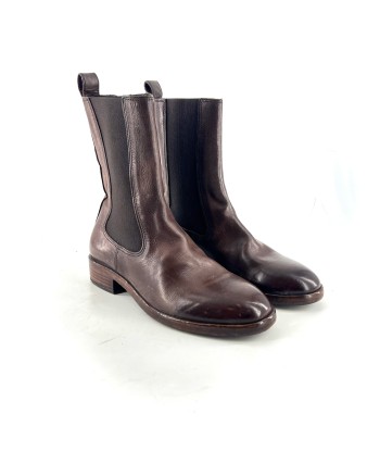 Chelsea Boots en Cuir Marron Foncé Pour