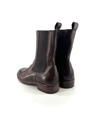 Chelsea Boots en Cuir Marron Foncé Pour