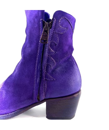 Boots Tiag Talon Trotteur en Cuir en Croûte Violet JUSQU'A -70%! 