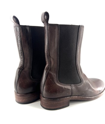 Chelsea Boots en Cuir Marron Foncé Pour