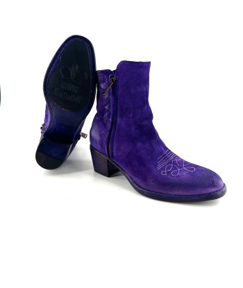 Boots Tiag Talon Trotteur en Cuir en Croûte Violet JUSQU'A -70%! 