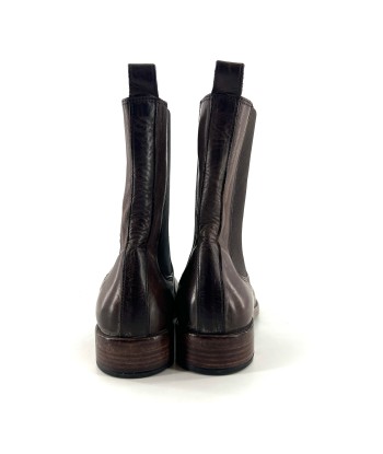 Chelsea Boots en Cuir Marron Foncé Pour