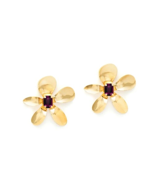 Boucles d'Oreilles FLORA en Cristal Violet s'inspire de l'anatomie humaine