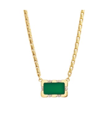 Collier BIANCA en Plaqué Or et Onyx Vert français