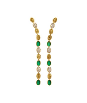 Boucles d'Oreilles SINAÏ en Plaqué Or et Onyx Vert d'Europe débarque