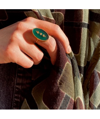 Bague LANA Onyx Vert une grave pollution 