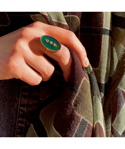 Bague LANA Onyx Vert une grave pollution 