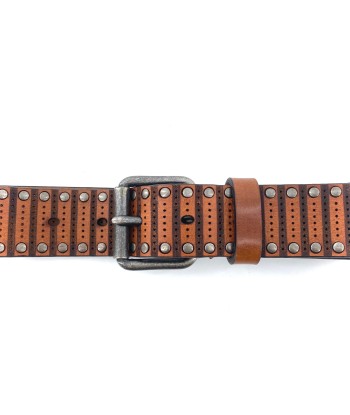 Ceinture Cuir Cloutée Découpe Laser Camel 2 - 3 jours ouvrés.