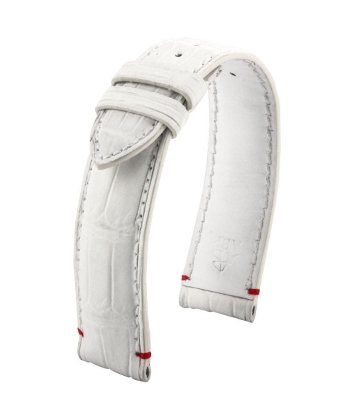 Leather watch band - Shemagh - White alligator de l' environnement