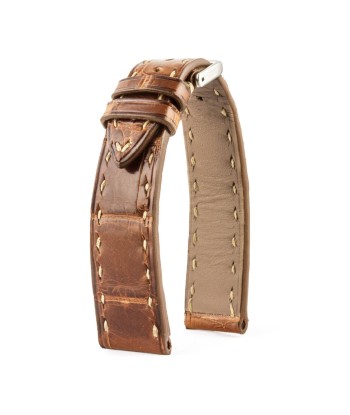 Jaeger Lecoultre Reverso - Leather watch band - Waxed alligator special tanning - brown, grey, blue jean Venez découvrir notre 