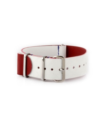 République Pack - 3X Rubber calf NATO strap - Blue, White & Red pas cher 