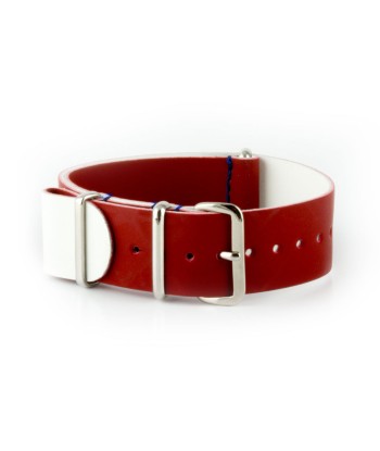 République Pack - 3X Rubber calf NATO strap - Blue, White & Red pas cher 