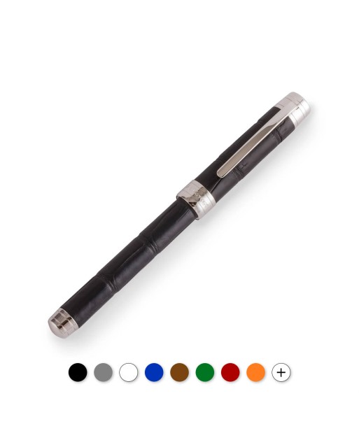 Fountain pen – Rhodium steel , gold colored steel or black PVD finish –  alligator Profitez des Offres !