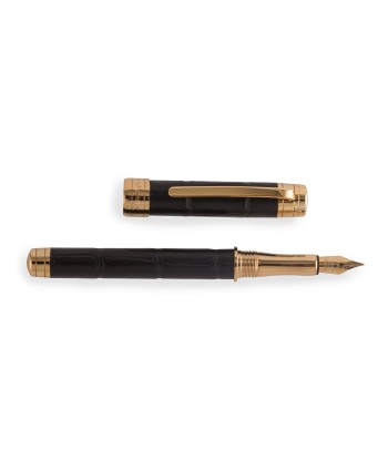 Fountain pen – Rhodium steel , gold colored steel or black PVD finish –  alligator Profitez des Offres !