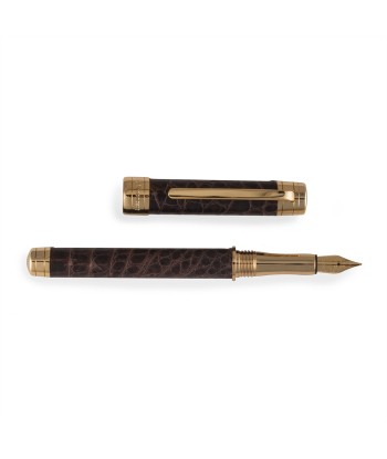 Fountain pen – Rhodium steel , gold colored steel or black PVD finish –  alligator Profitez des Offres !