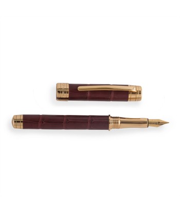 Fountain pen – Rhodium steel , gold colored steel or black PVD finish –  alligator Profitez des Offres !