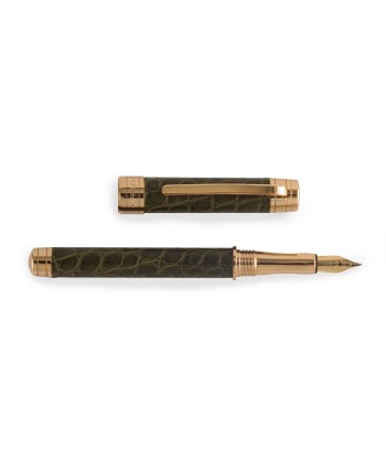 Fountain pen – Rhodium steel , gold colored steel or black PVD finish –  alligator Profitez des Offres !