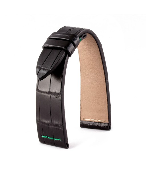 Rolex Kermit - Leather watch band - Black alligator / green des créatures d'habitude