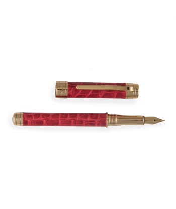 Fountain pen – Rhodium steel , gold colored steel or black PVD finish –  alligator Profitez des Offres !