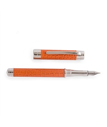 Fountain pen – Rhodium steel , gold colored steel or black PVD finish –  alligator Profitez des Offres !