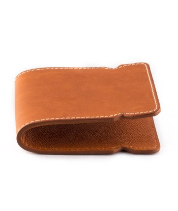 "Golf" leather banknotes holder - Gold brown barenia type calf prix