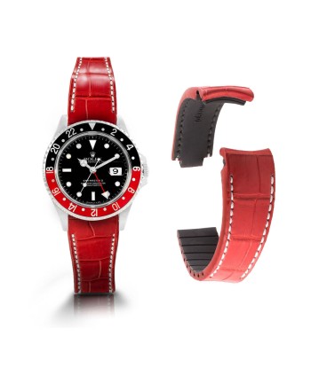 Rolex  - R Strap leather watch strap " Special editions" - alligator - Black brown, blue red... Amélioration de cerveau avec