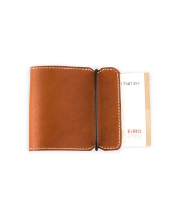 "Golf" leather banknotes holder - Gold brown barenia type calf prix