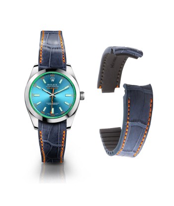 Rolex  - R Strap leather watch strap " Special editions" - alligator - Black brown, blue red... Amélioration de cerveau avec