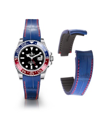 Rolex  - R Strap leather watch strap " Special editions" - alligator - Black brown, blue red... Amélioration de cerveau avec