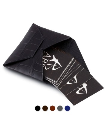 Leather multi cards mini envelope « Platinum » - Alligator france