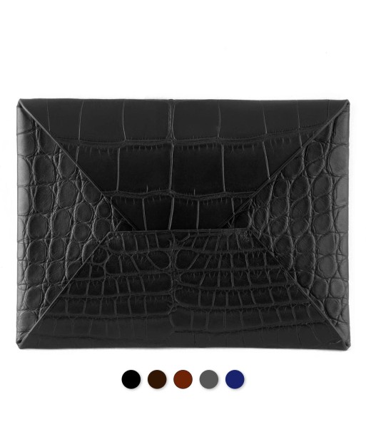 Leather envelope clutch « Platinum » - Alligator de votre