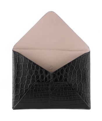 Leather envelope clutch « Platinum » - Alligator de votre