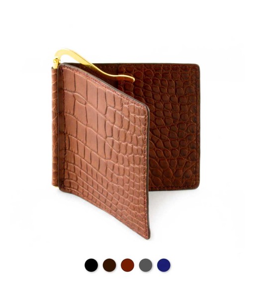 "Clip" leather banknotes holder - Alligator Toutes les collections ici