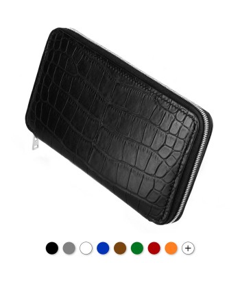 « Platinum » Zipped wallet - Alligator / crocodile rembourrage situé sous