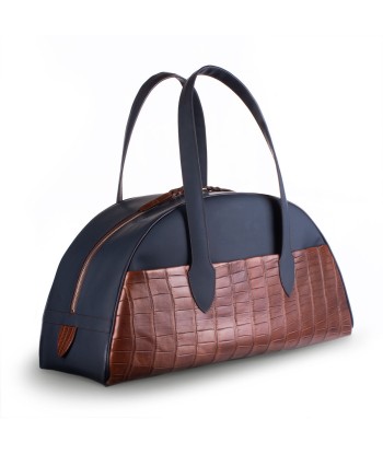 Leather travel bag - Blue calf / Brown alligator Comment ça marche