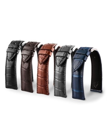 Classic "Essentials" watch band - Alligator leather strap (black, brown, grey, blue) ouvre sa boutique