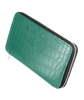 « Platinum » Zipped wallet - Alligator / crocodile rembourrage situé sous