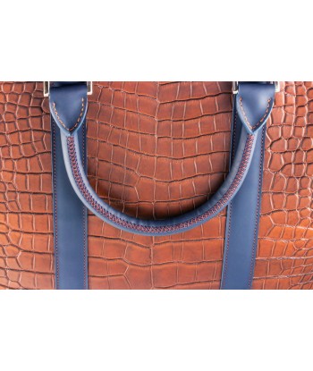 ​Leather business briefcase - Brown alligator / Blue calf est présent 