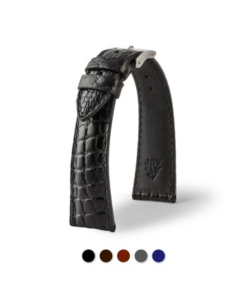 ​Luxury classic "Essentials" watch band - Genuine round scales alligator (black, brown, grey, blue) store