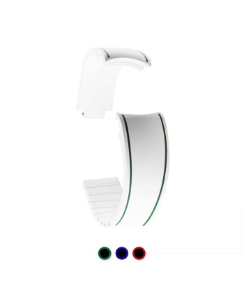 ​Rolex - "Duo" R Strap watch strap - Contrasted white rubber (red, blue, green) ouvre sa boutique