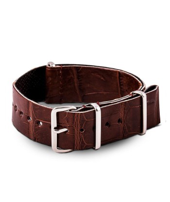 ​Leather Wild nato strap - Wild alligator / crocodile (black, brown, grey, blue, red, orange, green, orange, pink...) 50% de réduction en Octobre 2024