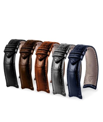 ​Curved ends - Leather watch strap - Alligator (black, brown, grey, blue) suggérées chez