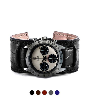 ​Bund vintage "Paul Newman" - Leather watch band - Alligator (black, brown, grey, blue) Les magasins à Paris et en Île-de-France