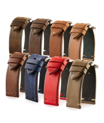 ​Panerai Luminor - Vintage leather watchband - Calf (brown, blue, red, taupe) Faites des économies