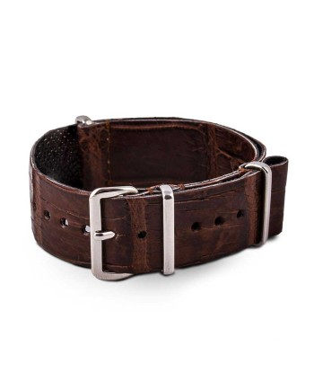 ​Leather Wild nato strap - Wild alligator / crocodile (black, brown, grey, blue, red, orange, green, orange, pink...) 50% de réduction en Octobre 2024